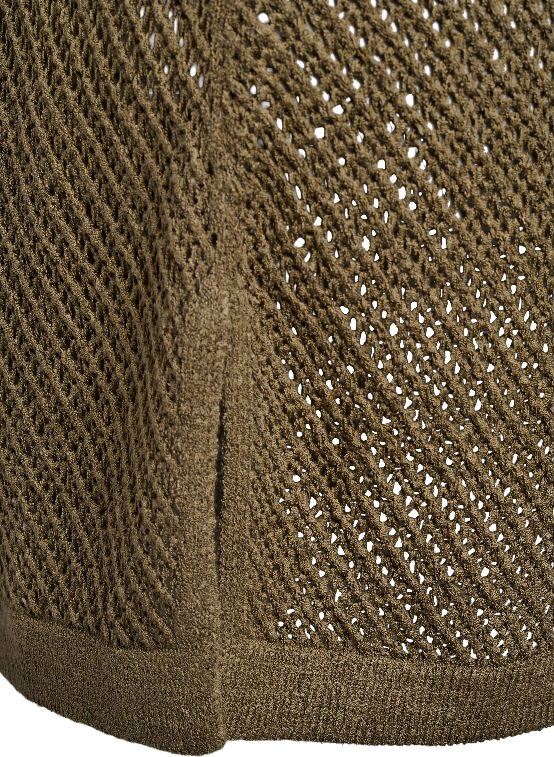 Zizzi FLASH - Kortermet strikket bluse med v-hals, Gr&oslash;nn, Packshot image number 3