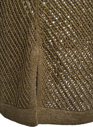 Zizzi FLASH - Kortermet strikket bluse med v-hals, Grønn, Packshot image number 3