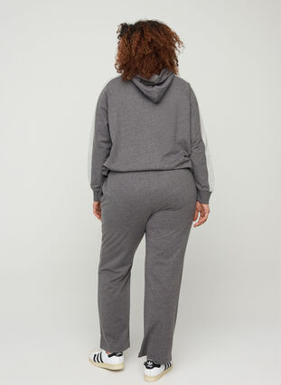 Bukser med vidde og lommer, Dark Grey Melange, Model image number 0
