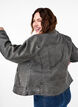 Jakke i kunstskinn med slitt look, Dark Grey Wash, Model image number 1