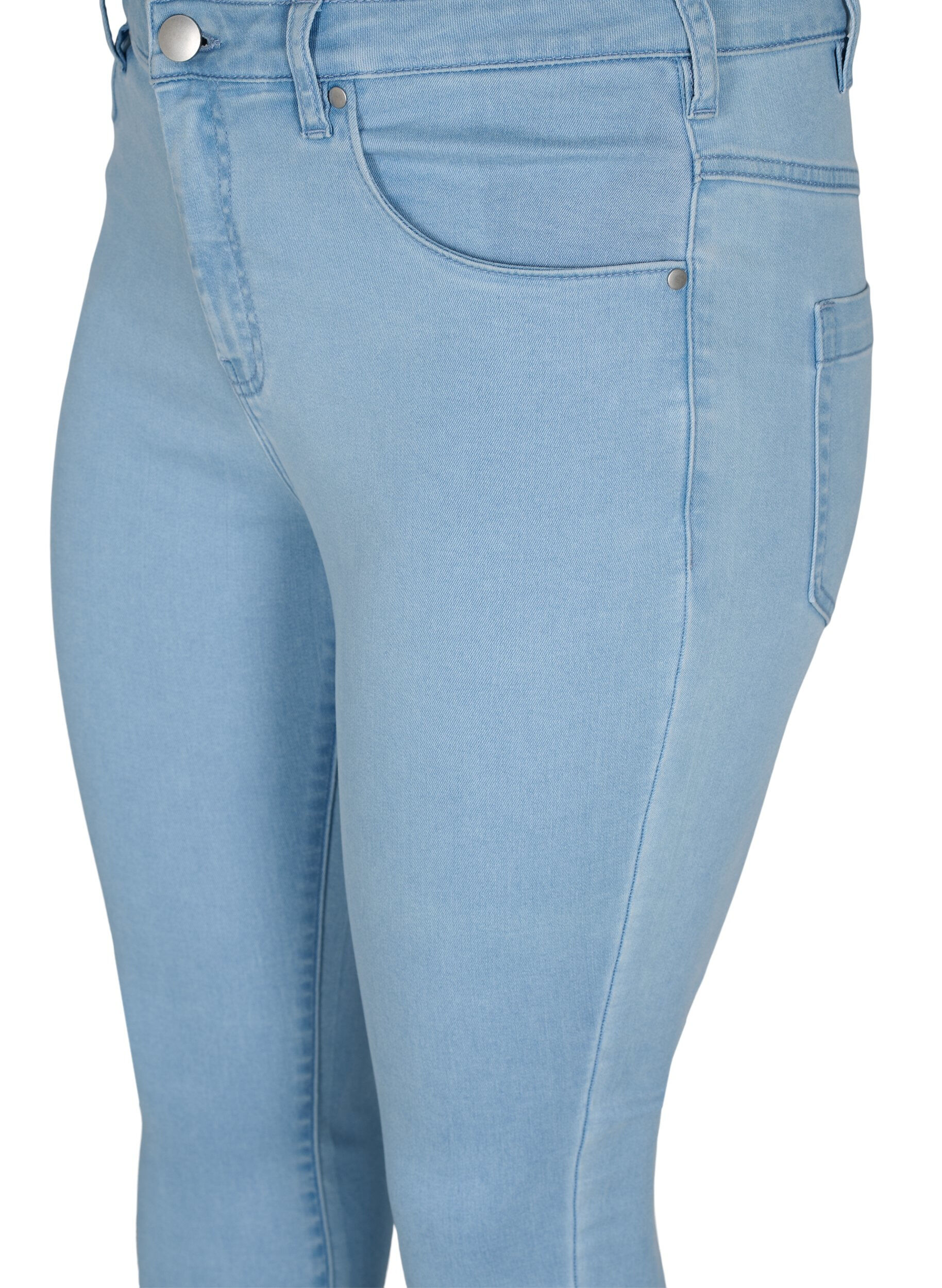 ZizziSuper slim Amy jeans med h&oslash;yt liv, Ex Lt Blue, Packshot image number 2