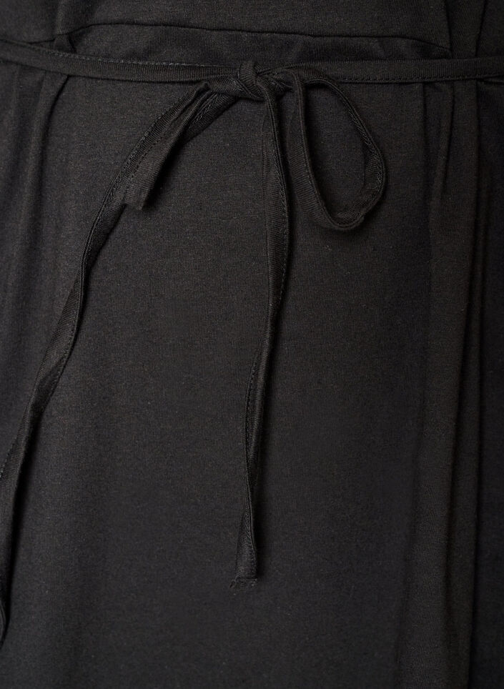 Bomullskjole med broderie anglaise-ermer og knytebelte, Gr&oslash;nn, Packshot image number 3