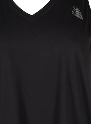 Zizzi Trenings-topp med v-hals, Svart, Packshot image number 2