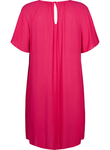 Kjole i viskose med korte ermer, Bright Rose, Packshot image number 1