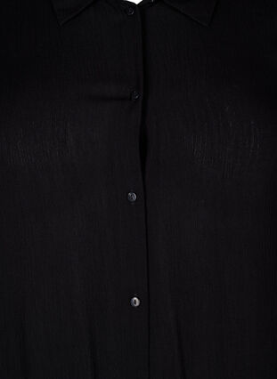 Skjortekjole i viskose med korte ermer, Black, Packshot image number 2