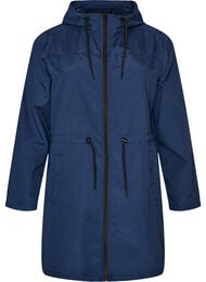 Lett parkas med hette, Bl&aring;