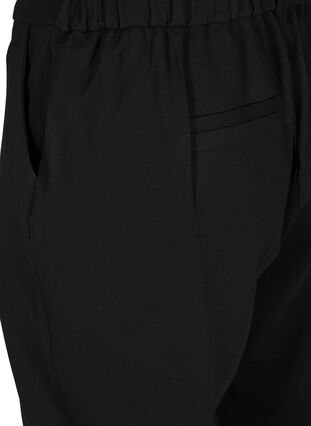Ensfargede culottebukser med lommer, Black, Packshot image number 3