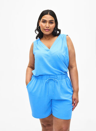 Shorts med lommer og elastisk linning, Marina, Model image number 0