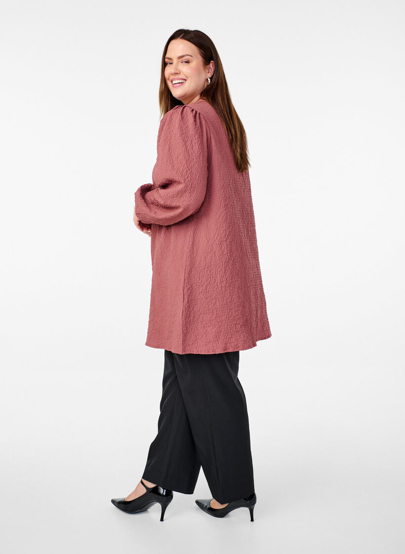 FLASH - Langermet tunika med rund hals, Brun, Model image number 2