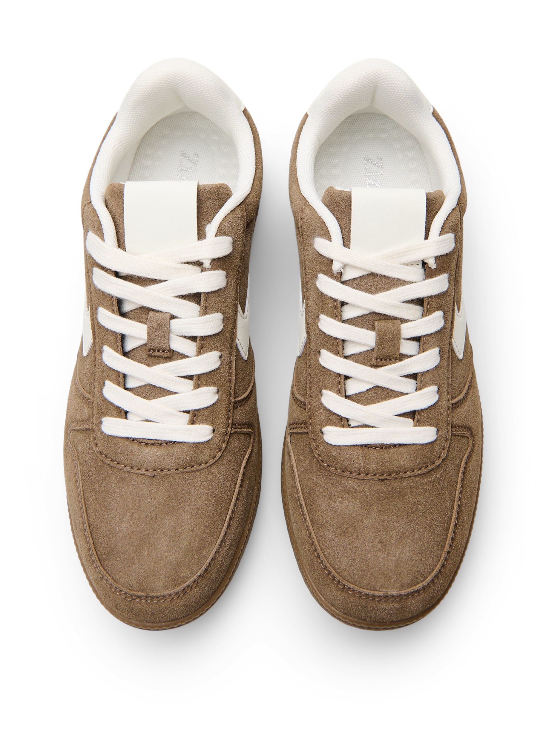 Zizzi Imiterte semsket skinnsneakers, Brun, Packshot image number 2