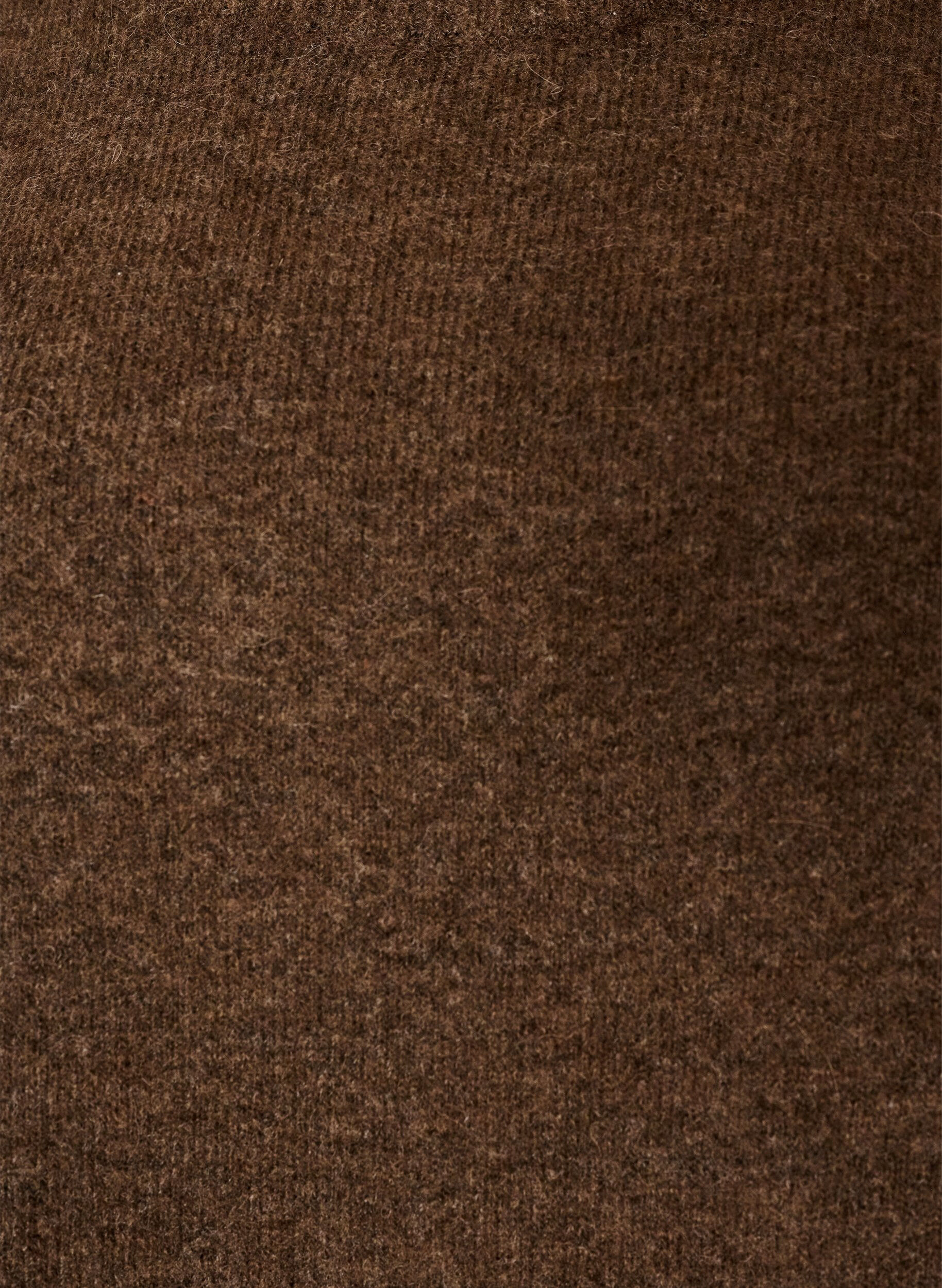 ZizziL&oslash;s strikkebluse med alpakka og ull, Brun, Packshot image number 2