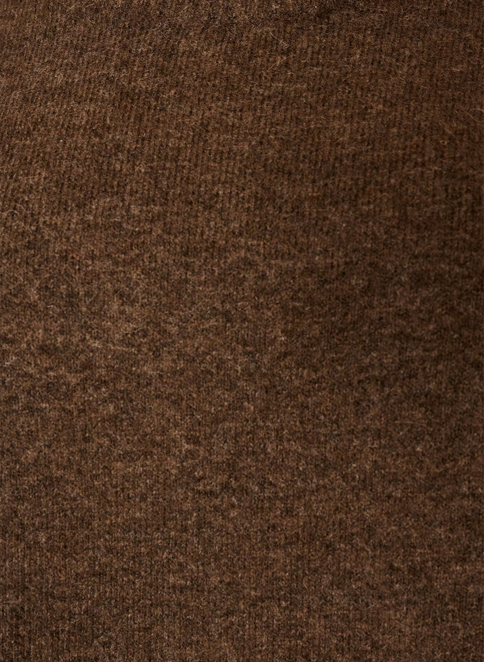 L&oslash;s strikkebluse med alpakka og ull, Brun, Packshot image number 2