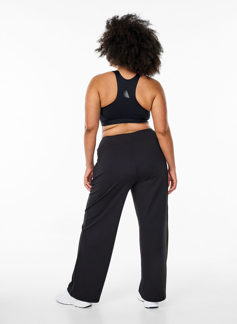 Trendy treningsbukser med en lett utsving, Black, Model