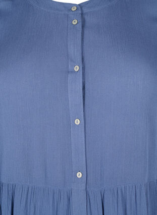 A-linjeformet kjole i viskose med korte ermer, Moonlight Blue, Packshot image number 2