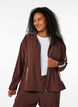 Sporty jakke med glidelås og kule detaljer, Brun, Model image number 0