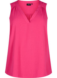 Ermeløs overdel med rynkedetaljer, Pink Peacock