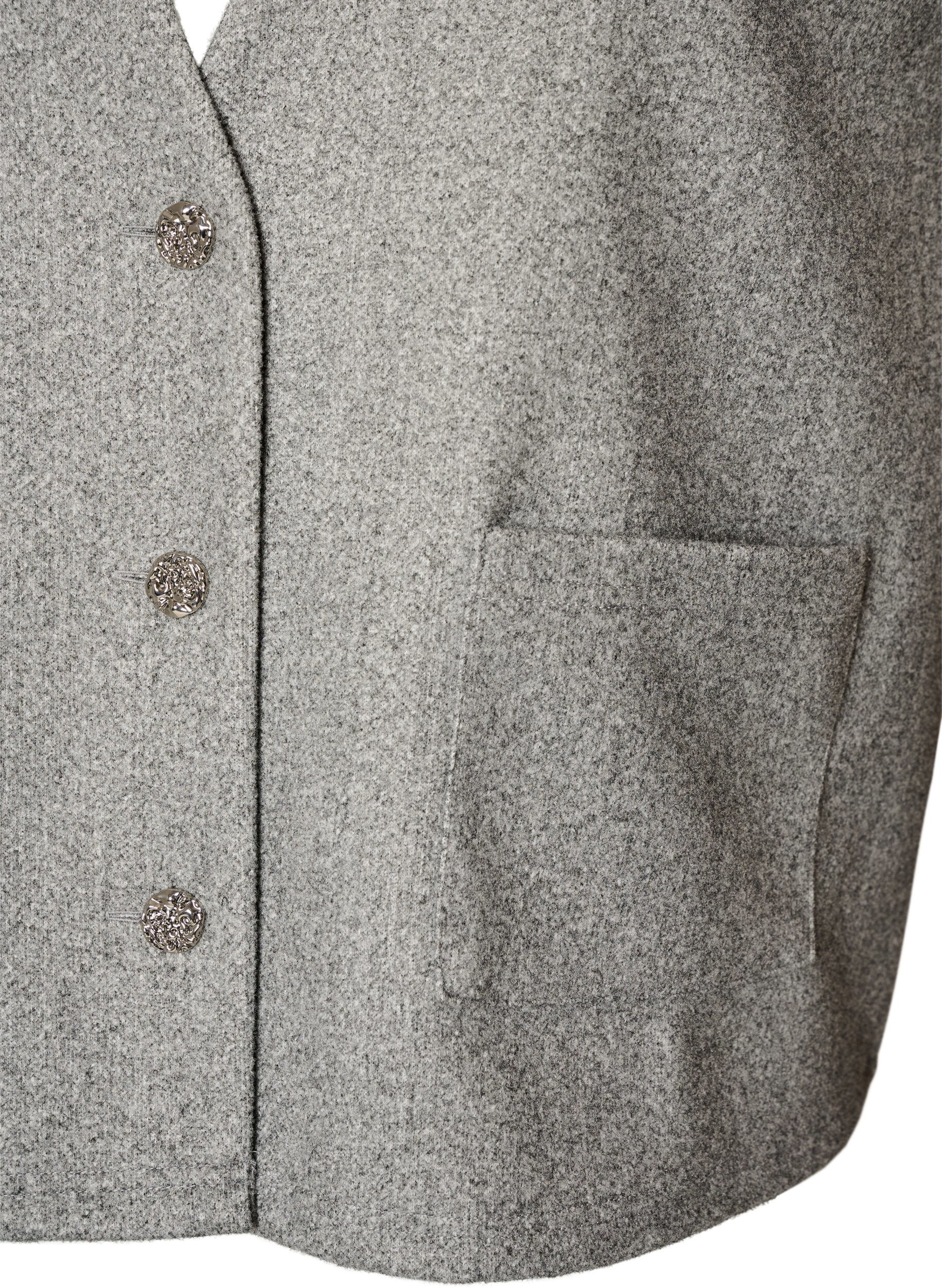 ZizziV-hals vest med knapper, Gr&aring;, Packshot image number 2