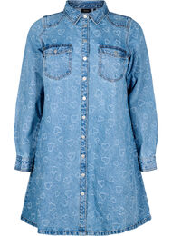 Denimkjole med hjerte mønster, Blue Denim Heart