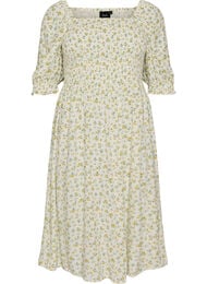 Blomstrete sommerkjole i viskose, Hvit