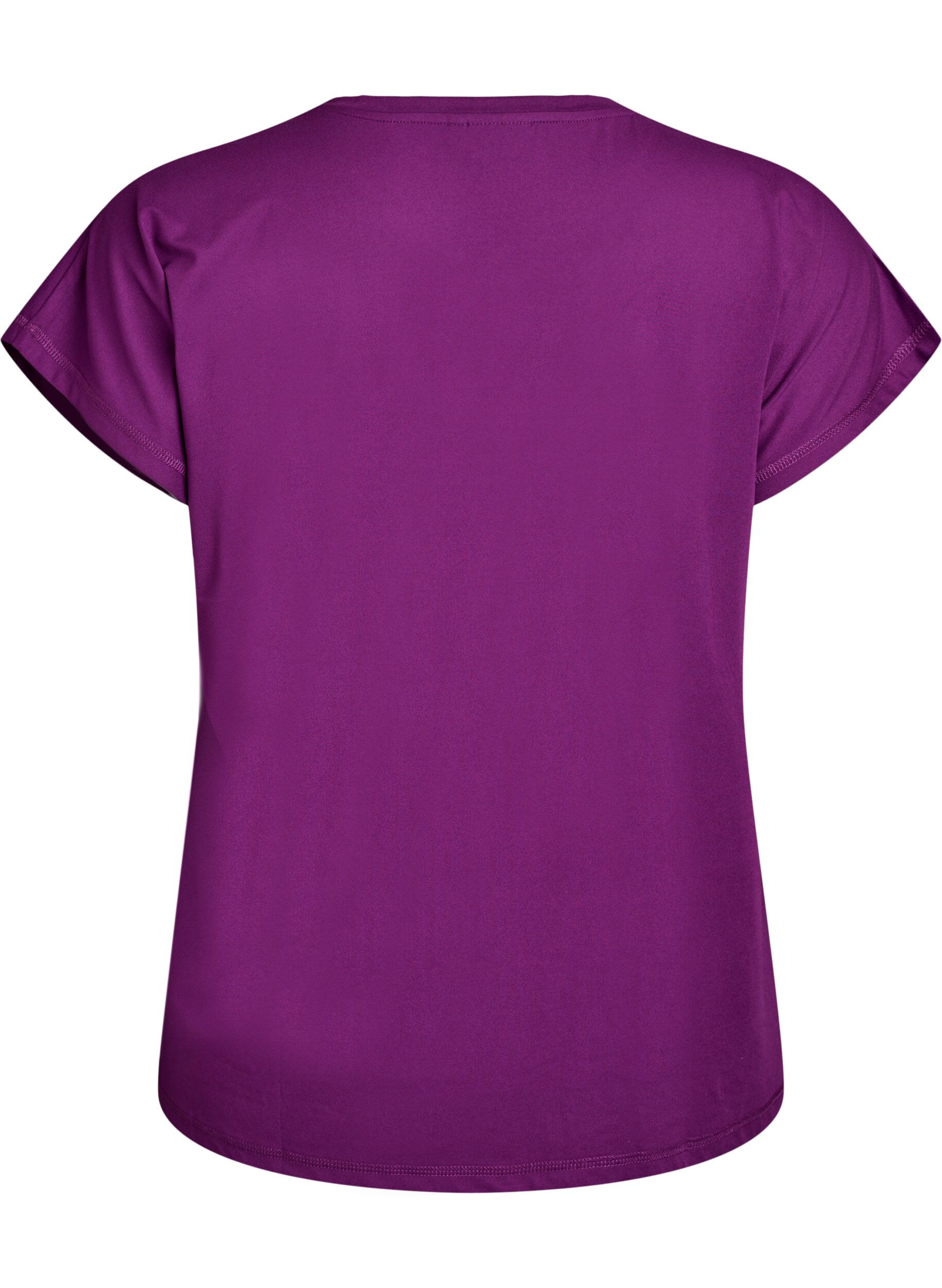 ZizziEnsfarget trenings-T-skjorte, Lilla, Packshot image number 1