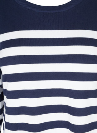 Stripete strikkekjole i viskosemiks, Navy Blazer W/Birch, Packshot image number 2