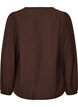 Viskosebluse med V-hals og ballongsilhuett, Brun, Packshot image number 1