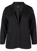 Enkel blazer med knapp og pyntelommer, Black, Packshot image number 0