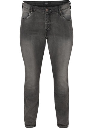 Slim fit Emily jeans med normal høyde i livet, Dark Grey Denim, Packshot image number 0