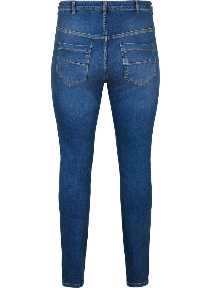 Super Slim Amy jeans med høyt liv, Blue denim, Packshot image number 1