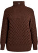 Genser med høy hals og tekstur, Brun, Packshot image number 0