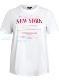 Basic T-skjorte i bomull med rund hals, B. White w. New York