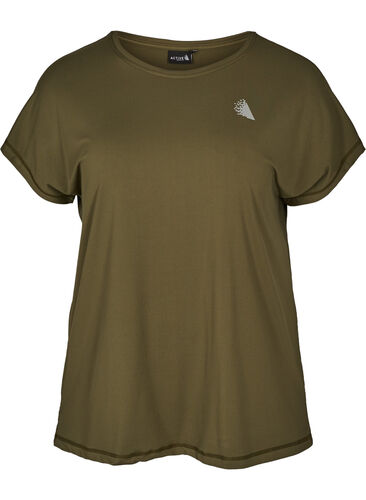 Ensfarget T-skjorte til trening, Ivy Green, Packshot image number 0
