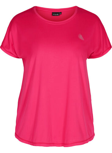 Ensfarget T-skjorte til trening, Pink Peacock, Packshot image number 0