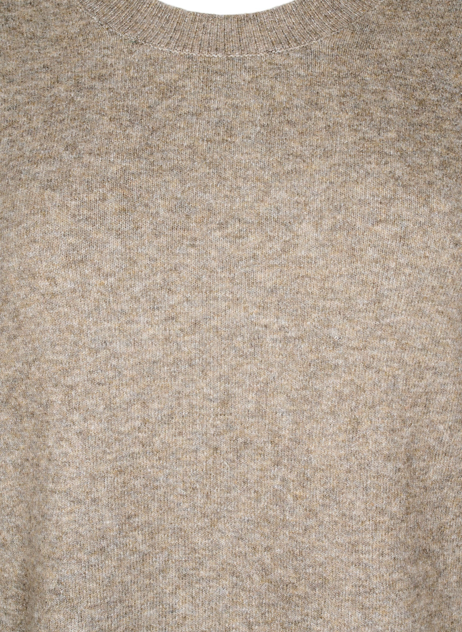 Zizzi Strikket kjole med splitter, Walnut Mel., Packshot image number 2