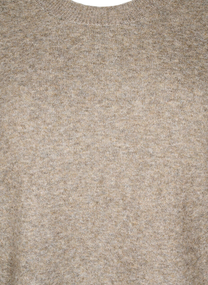 Strikket kjole med splitter, Walnut Mel., Packshot image number 2