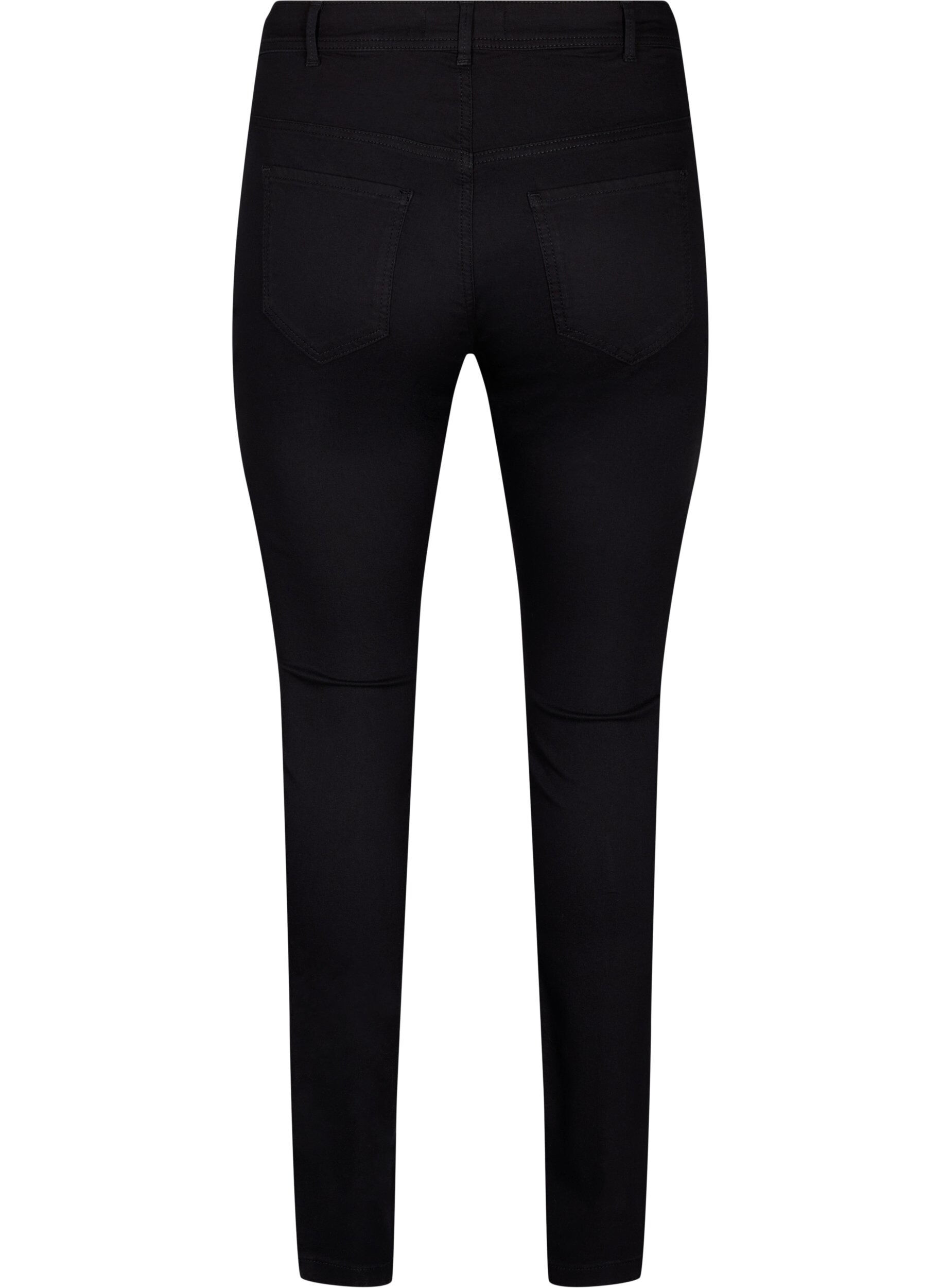 Zizzi Super slim Amy jeans med h&oslash;y midje, Svart, Packshot image number 1