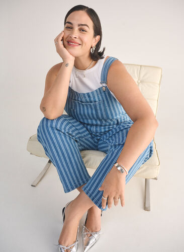 Zizzi Denim snekkerbukse, Blå, Image image number 0