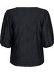 Bluse med tekstur og 3/4-ermer, Svart, Packshot image number 1