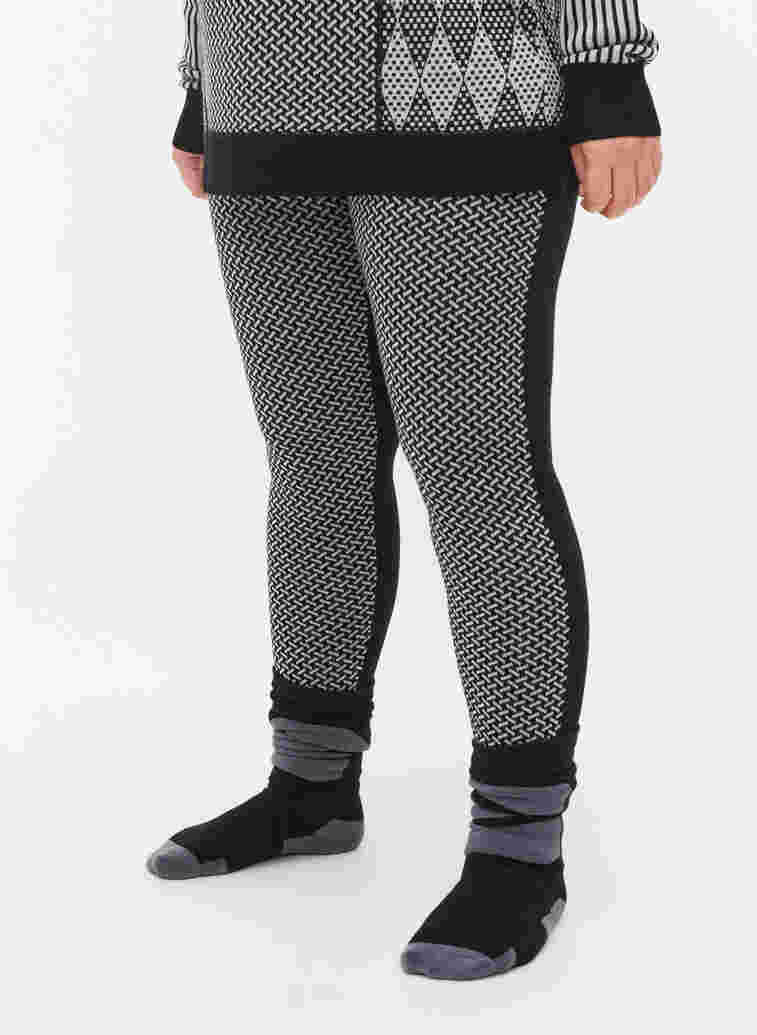 Skistillongs med ull, Medium Grey Comb, Model