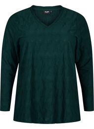FLASH - Langermet bluse med struktur, Scarab
