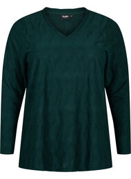 FLASH - Langermet bluse med struktur, Scarab