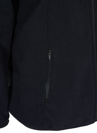 Fleecejakke med lommer og glidelås, Black, Packshot image number 3