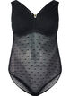 Bodystocking med prikkete netting og avtagbare puter, Black, Packshot image number 0