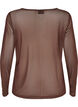 Gjennomsiktig meshbluse med rhinesteiner, Brun, Packshot image number 1