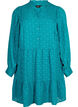 Jacquard kjole med volangkrage, Deep Lake, Packshot image number 0