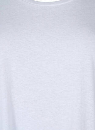 Kortermet T-skjorte i bomullsblanding, Bright White, Packshot image number 2