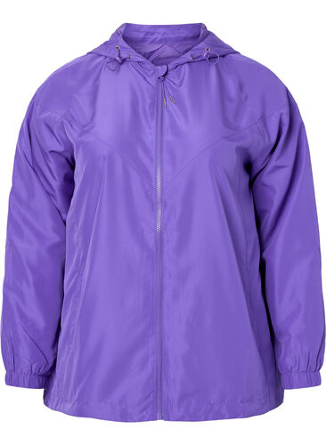 Kort jakke med hette og justerbar bunn, Purple Opulence, Packshot image number 0