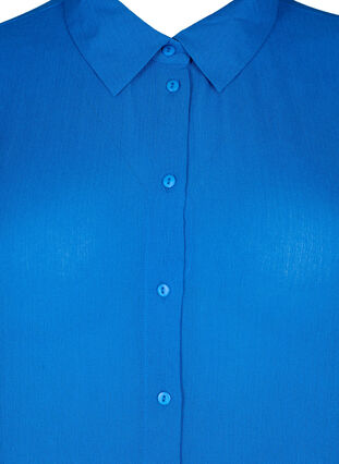 Skjortekjole i viskose med korte ermer, Victoria blue, Packshot image number 2
