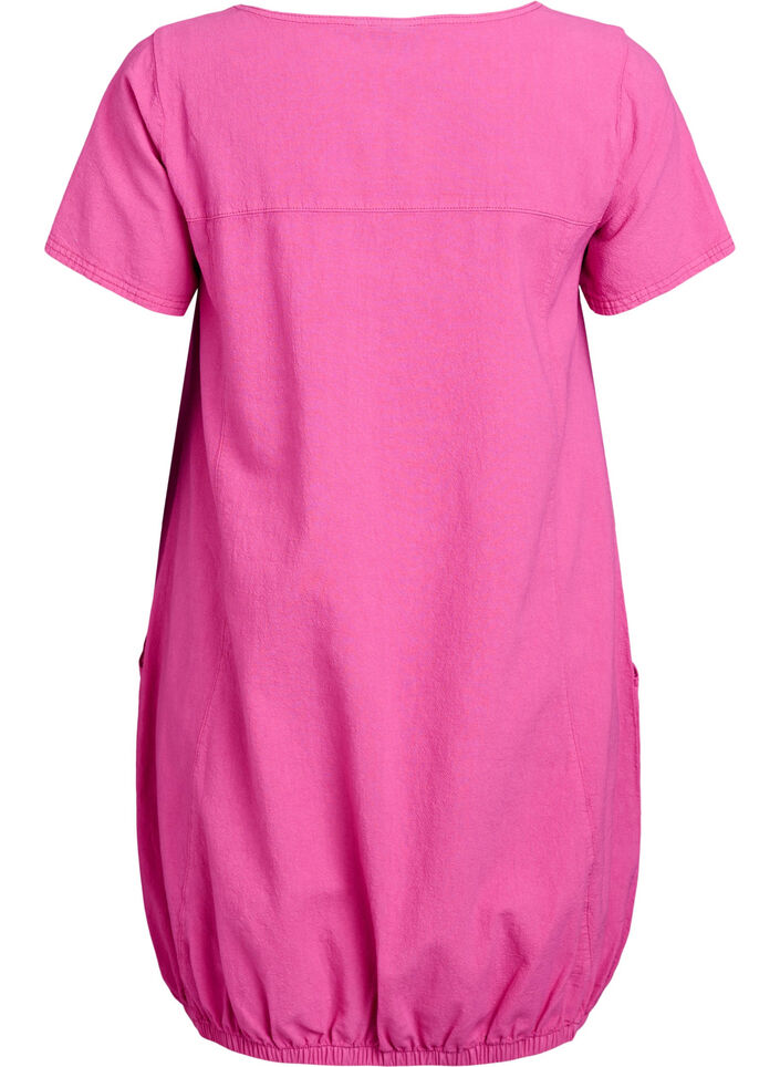 Kortermet bomullskjole, Rosa, Packshot image number 1