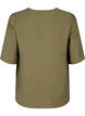 Viskosebluse med V-hals og broderidetaljer, Grønn, Packshot image number 1